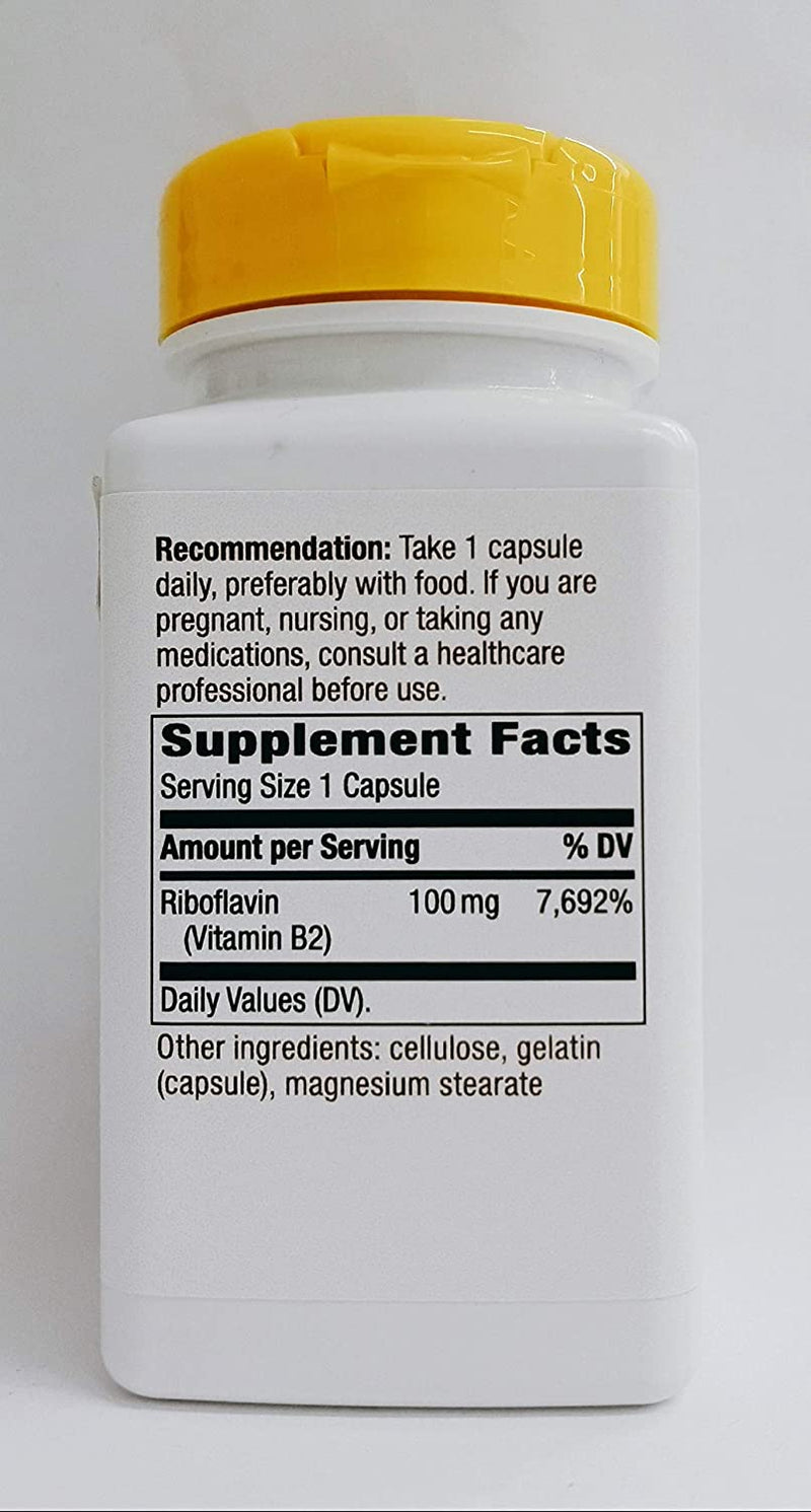 Vitamin B2 Riboflavin 100 mg 100 Capsules