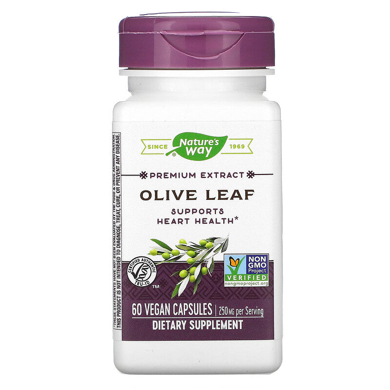 Olive Leaf Standardized 12% Oleuropein 60 Veg Capsules by Nature&