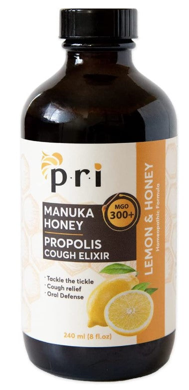 Propolis and Manuka Honey, Lemon & Honey Cough Elixir 240 ml (8 fl oz), by P.R.I