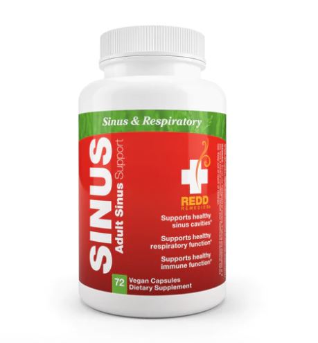 Adult Sinus Support 72 Vegan Capsules, by Redd Remedies
