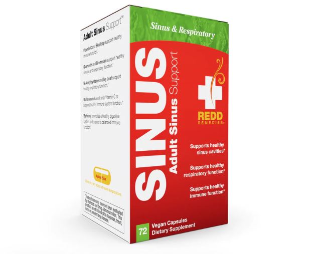Adult Sinus Support 72 Vegan Capsules, by Redd Remedies