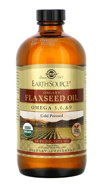 Earth Source Organic Flaxseed Oil 16 fl oz (473 ml)