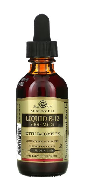 Sublingual Liquid B-12 2,000 mcg 2 fl oz (59 ml)