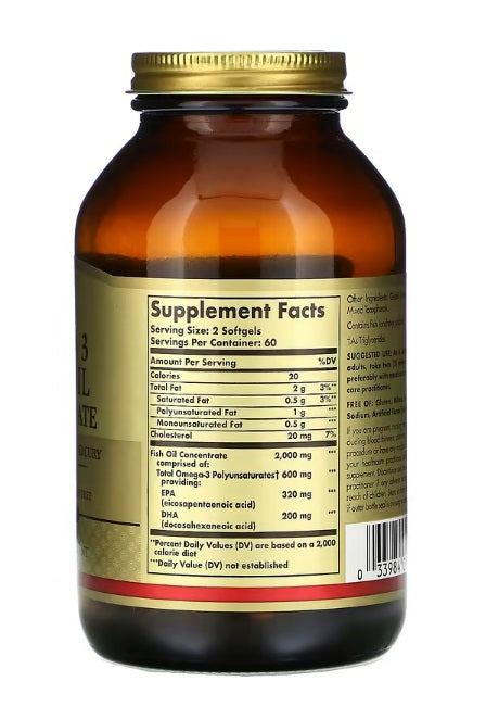 Omega-3 Fish Oil Concentrate 120 Softgels