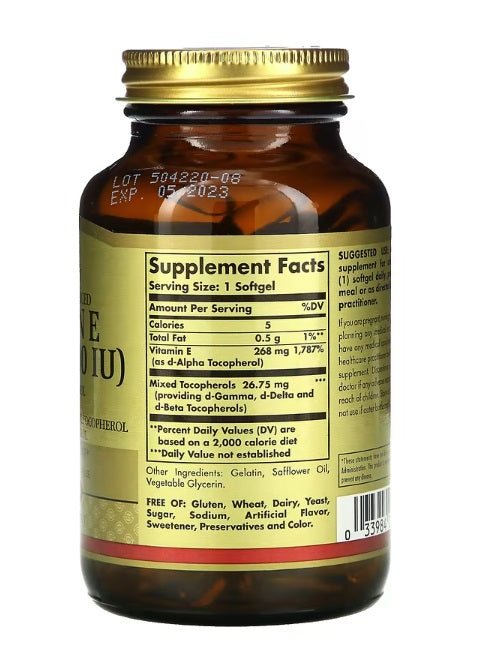 Naturally Sourced Vitamin E 268 mg 400 IU 100 Softgels