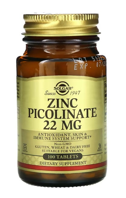 Zinc Picolinate 22mg 100 Tablets