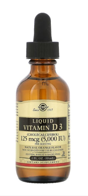 Liquid Vitamin D3 Natural Orange Flavor 125 mcg (5,000 IU) 2 fl oz (59 ml)