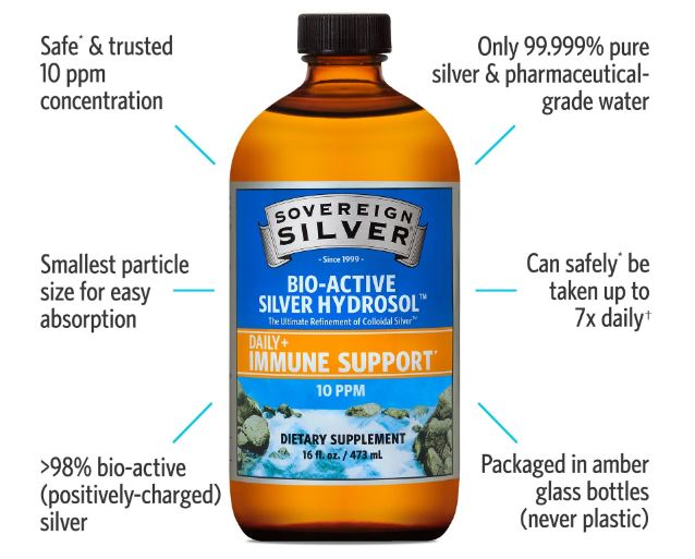 Bio-Active Silver Hydrosol 10 ppm 16 fl oz (473 ml)