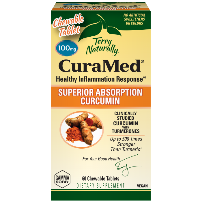 CuraMed 100 mg 60 Chewable Tablets by Terry Naturally