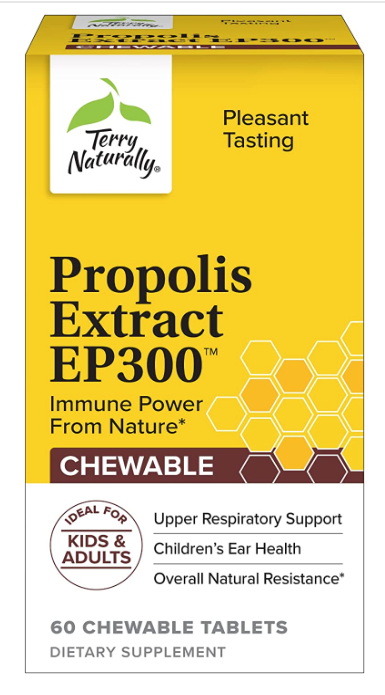 Terry Naturally Propolis Extract EP300, 60 Chewable Tablets