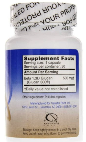 Beta 1,3D Glucan 500 mg 30 Capsules, by Transfer Point