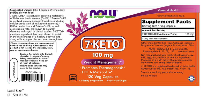 7-KETO 100 mg 120 Veg Capsules