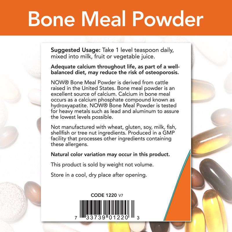 Bone Meal Powder 1 lb (454 g) | By Now Foods - Best Price