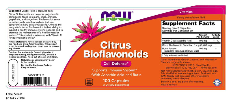 Citrus Bioflavonoids 100 Capsules