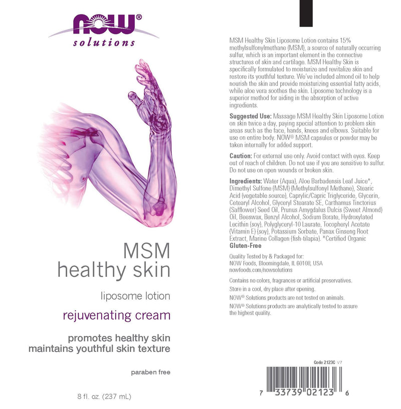Now Solutions - MSM Healthy Skin Liposome Lotion 8 fl oz (237 ml)