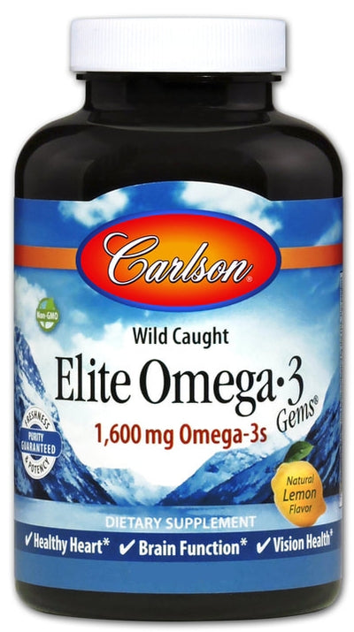 Elite Omega-3 Gems Lemon 1600 mg 90 Soft Gels + 30 Free