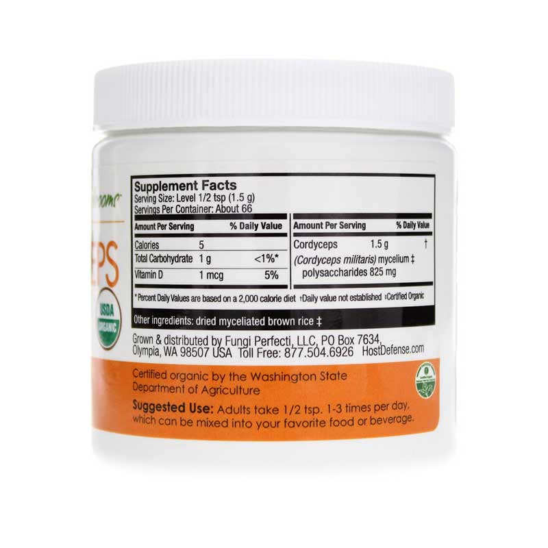 Host Defense Organic Cordyceps Powder - 3.5 oz (100g)