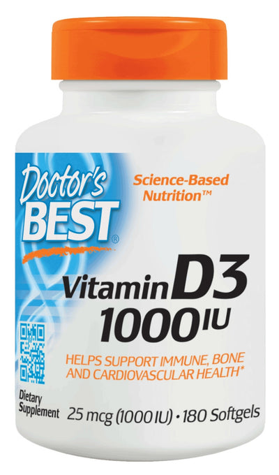 Vitamin D3 25 mcg (1000 IU) 180 Softgels