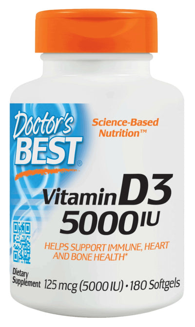 Vitamin D3 125 mcg (5000 IU) 180 Softgels
