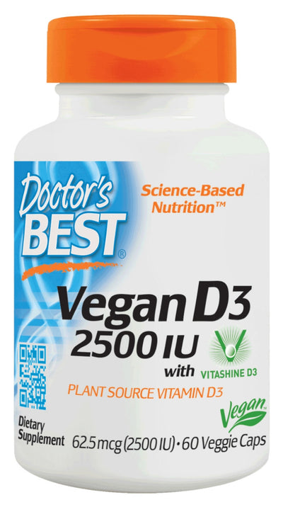 Vegan D3 62.5 mcg (2500 IU) 60 Veggie Caps