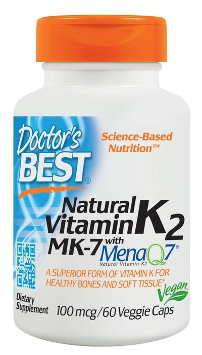 Natural Vitamin K2 MK-7 100 mcg 60 Veggie Caps