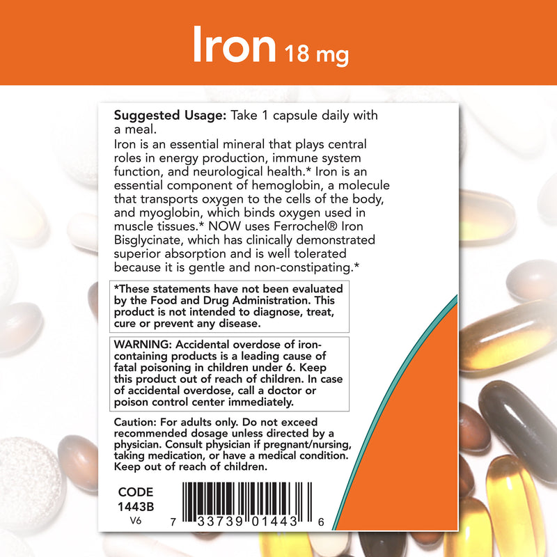 Iron 18 mg 120 Veg Capsules