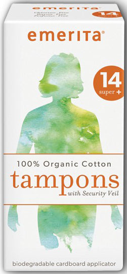 100% Organic Cotton Tampons Super Plus 14 Tampons