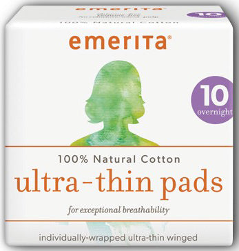 100% Natural Cotton Ultra-Thin Overnight Pads 10 Pads
