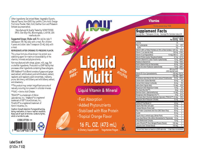 Liquid Multi Tropical Orange Flavor 16 fl oz (473 ml)