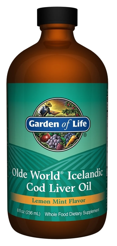 Olde World Icelandic Cod Liver Oil Lemon Mint Flavor 8 fl oz (236 ml)
