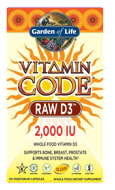 Vitamin Code Raw D3 2,000 IU 60 Vegetarian Capsules