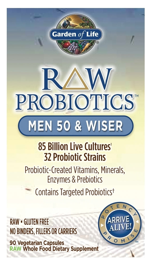 RAW Probiotics Men 50 & Wiser 90 Vegetarian Capsules