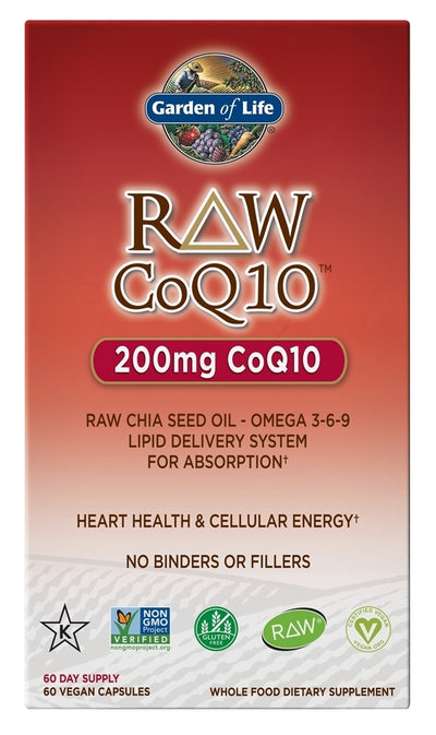 RAW CoQ10 200 mg 60 Vegetarian Capsules