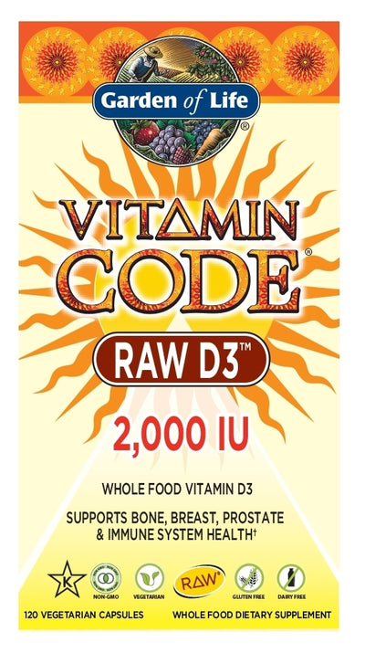Vitamin Code Raw D3 2,000 IU 120 Vegetarian Capsules