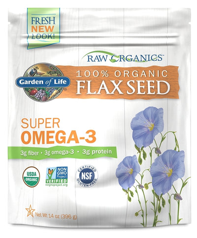 RAW Organics 100% Organic FlaxSeed 14 oz (396 g)