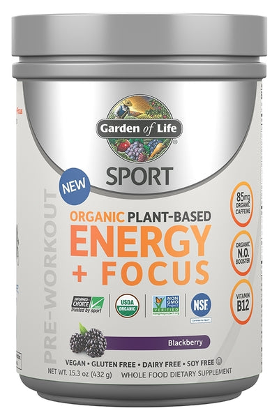 SPORT Organic Plant-Based Pre-Workout Energy + Focus Blackberry 15.3 oz (432 g)