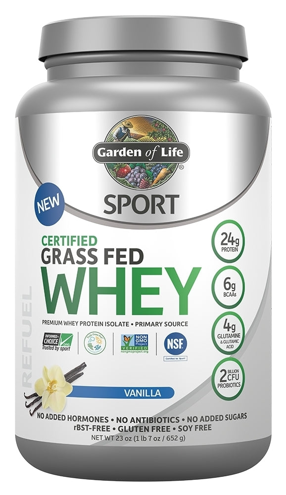 SPORT Certified Grass Fed Whey Protein Vanilla 23 oz (1 lb 7 oz / 652 g)