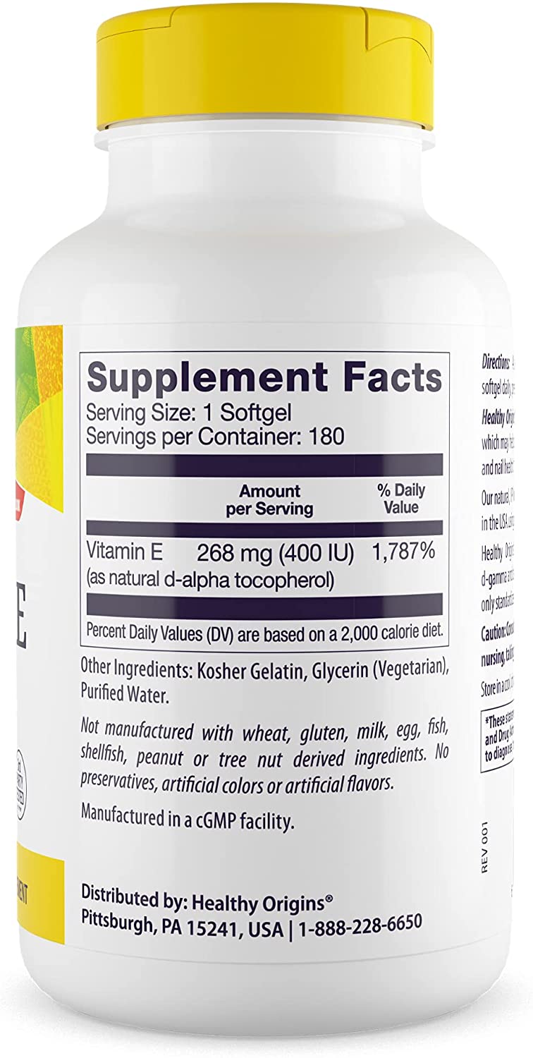 E-400 (Mixed Tocopherols) 180 Softgels by Healthy Origins best price