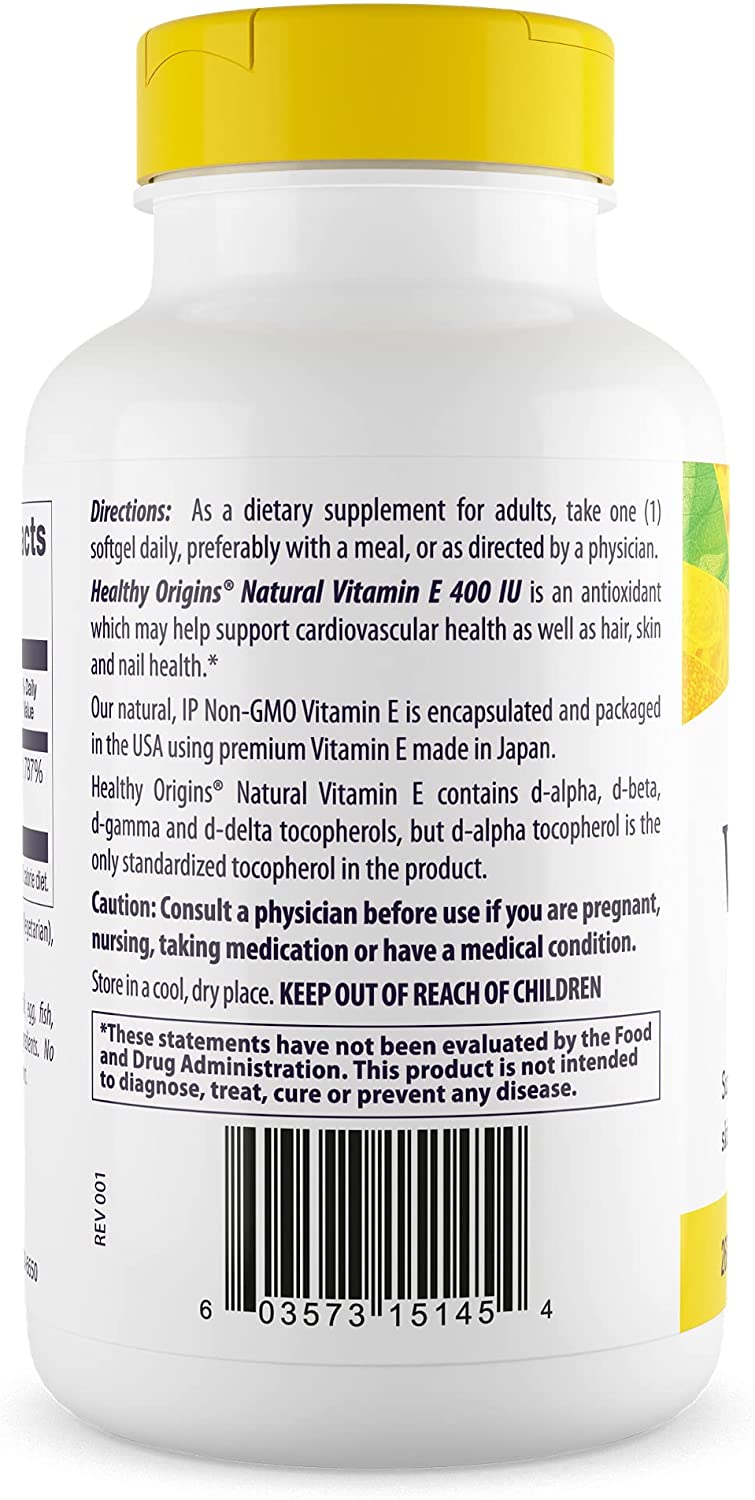 E-400 (Mixed Tocopherols) 180 Softgels by Healthy Origins best price