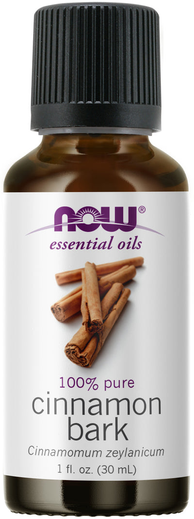 NOW Essential Oils, Cinnamon Bark Oil, Warming Aromatherapy Scent, Steam Distilled, 100% Pure, Vegan, Child Resistant Cap, 1-Ounce