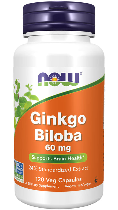 Ginkgo Biloba 60 mg 120 Veg Capsules | By Now Foods - Best Price
