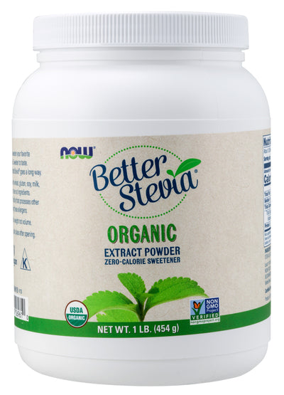 NOW Foods, Better Stevia Certified Organic Extract Powder 1 lb (454 g)