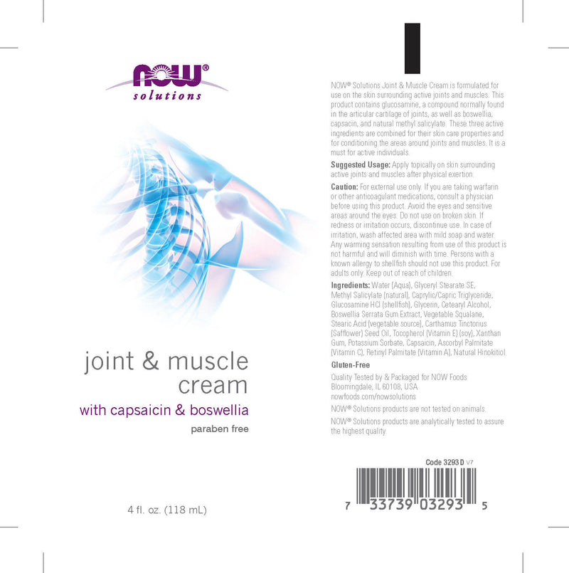 Now Solutions - Joint & Muscle Cream 4 oz (118 ml)