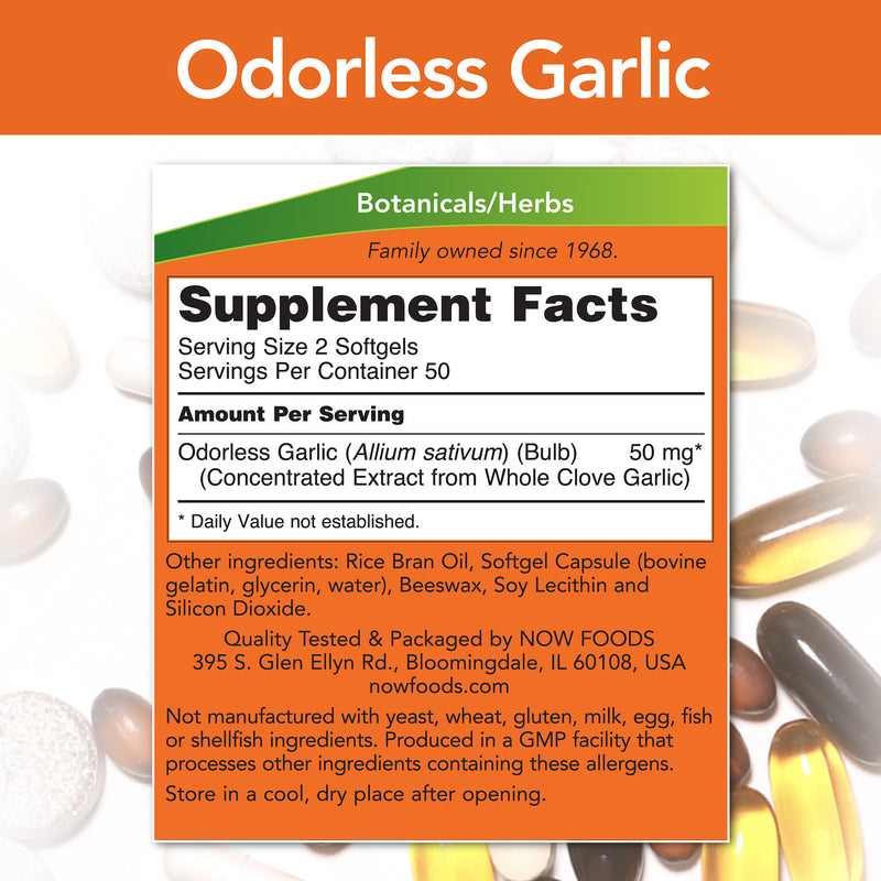 Odorless Garlic Concentrated Extract 100 Softgels