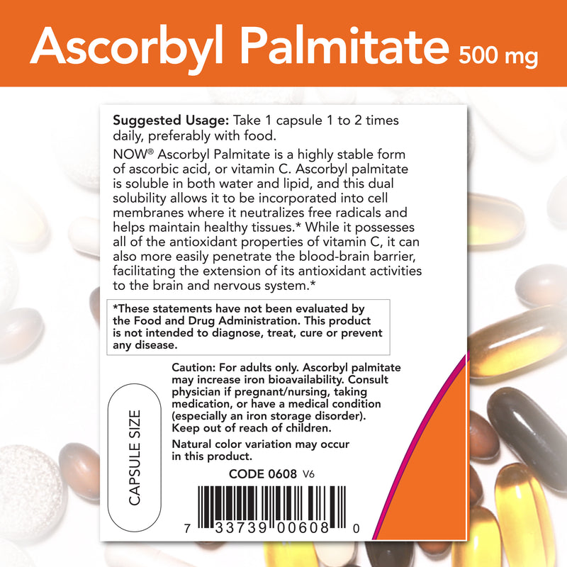 Ascorbyl Palmitate 500 mg 100 Veg Capsules