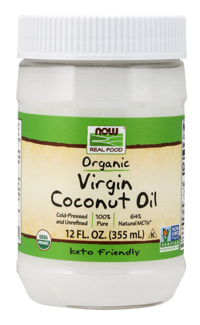 Organic Virgin Coconut Oil 12 fl oz (355 ml) | By Now Foods - Best Price