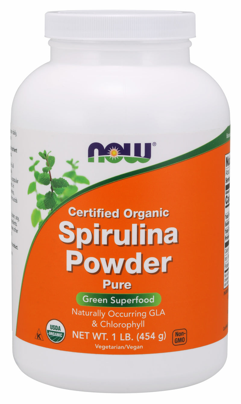 Spirulina Powder Certified Organic 1 lb (454 g) | By Now Foods - Best Price