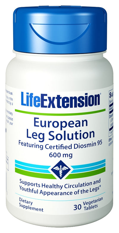 European Leg Solution featuring Certified Diosmin 95 30 Vegetarian Tablets