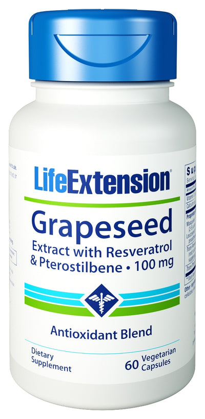 Grapeseed Extract with Resveratrol and Pterostilbene 100 mg 60 Vegetarian Capsules