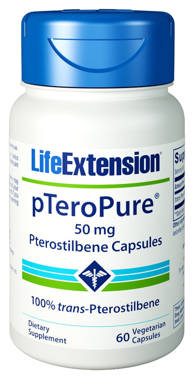 pTeroPure Pterostilbene 50 mg 60 Vegetarian Capsules